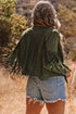 Cropped Faux Suede Western Fringe Tassel Jacket