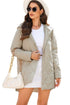 Solid Quilted Snap Button Hooded Puffer Coat