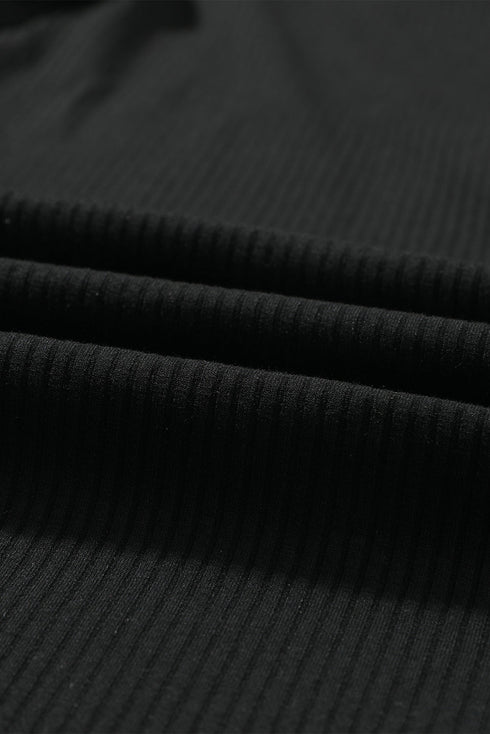 Minimalist Ribbed Crop Top And Long Pant Sets