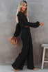 Corded Solid Cropped Pullover Wide Leg Pant Sets