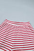 Stripe Scallop Trim Casual Shorts Set