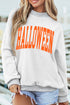 Pumpkin Face Print Mock Neck Pullover Sweatshirt