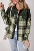 Mixed Patchwork Snap Button Casual Plaid Shacket