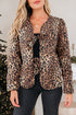 Exclusive All Over Leopard Print Quilted Tie Front Jacket