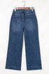 Cropped High Rise Wide Leg Stretch Denim Jeans
