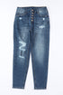 Distressed Button Fly High Waisted Skinny Denim Jeans