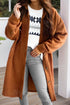 Flame Textured Drop Shoulder Buttoned Duster Coat