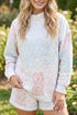 Floral Quilted Mock Neck Top Short Set