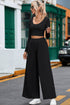 Minimalist Ribbed Crop Top And Long Pant Sets