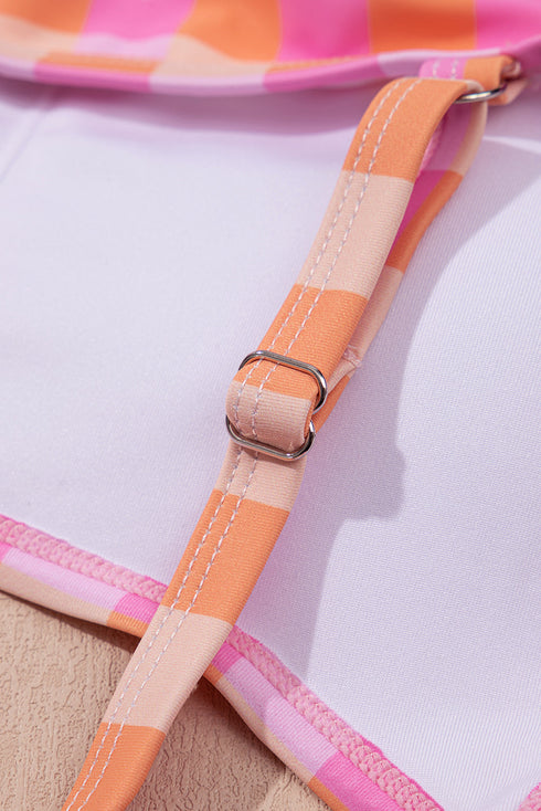 Gingham Print High Waist Two Piece Bikini Set