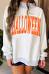 Pumpkin Face Print Mock Neck Pullover Sweatshirt
