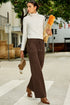 Polyester Tie Elastic Waist Soft Corduroy Pants