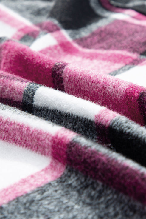 Paneled Checked Button Front Plaid Shacket