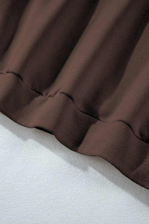 Collared Raglan Sweatshirt And Wide Leg Pant Set