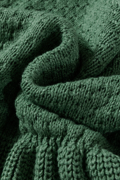 Textured Long Sleeve Fit And Flare Sweater Dress