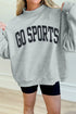 Bold Athletic Letter Graphic Mock Neck Sweatshirt