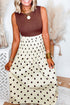 Polka Dot Smocked High Waist Long Skirt