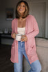 Open Front Soft Fuzzy Ribbed Sweater Cardigan