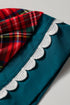 Plaid V Neck Short Sleeve Shift Silhouette Blouse
