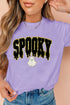 Short Sleeve Round Neck Ghost Letter Print Tee