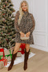 Leopard Print Long Sleeve Shift Mini Dress