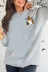Ghost Character Embroidered Graphic Art Pullover Sweatshirt