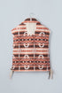 Geometric Print Fleece Metal Button Placket Shift Silhouette Vest