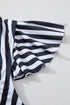 Striped Knot Cutout Ruffle Sleeve High Waisted Swimsuit