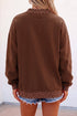 Rodeo Print Polka Dot Trim Baggy Pullover Sweatshirt