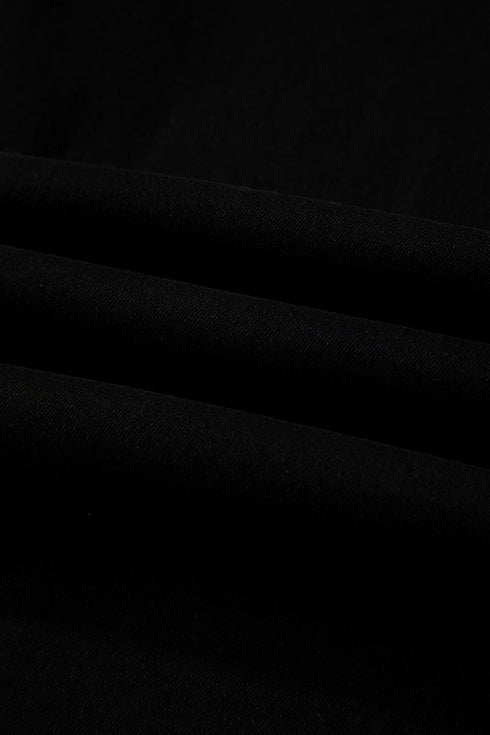 Double Button High Waist Wide Leg Flared Jeans