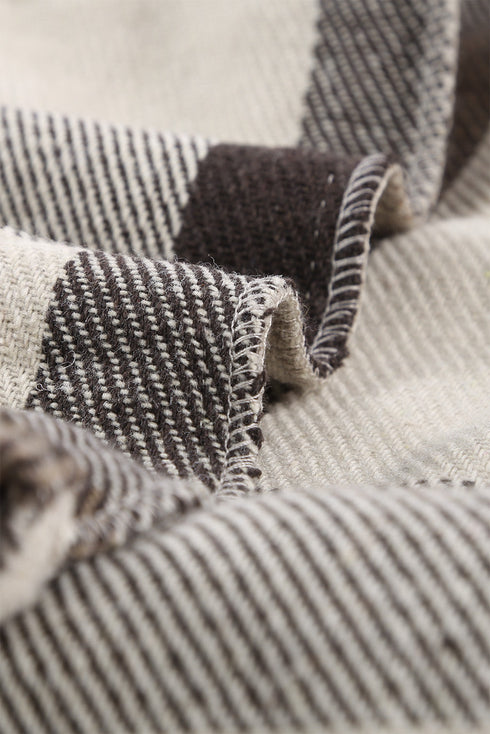 Paneled Pocketed Button Down Long Sleeve Plaid Shacket