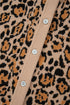 Leopard Print Button Up Long Sleeve Viscose Blend Cardigan