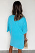 Solid Drop Shoulder Casual Loose T Shirt Dress