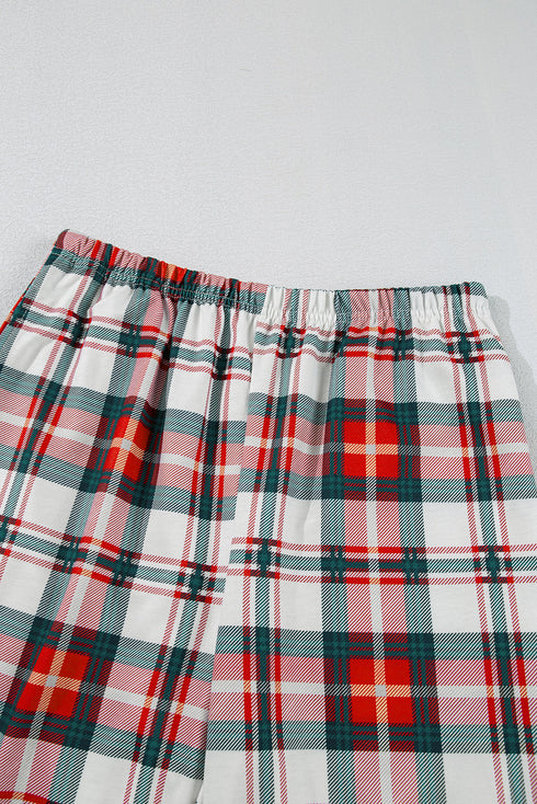 Plaid Print Long Sleeve Two Piece Pajama Set Sleepwear