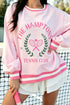 Polyester Embroidered Tennis Crew Neck Pullover Sweatshirt