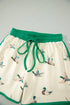 Mallard Printed Western Style Contrast Trim Short Set