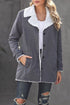 Lapel Collar Button Front Warm Fleece Jacket