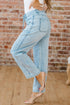 Exposed Stitch Detail Drawstring Wide Leg Barrel Jeans