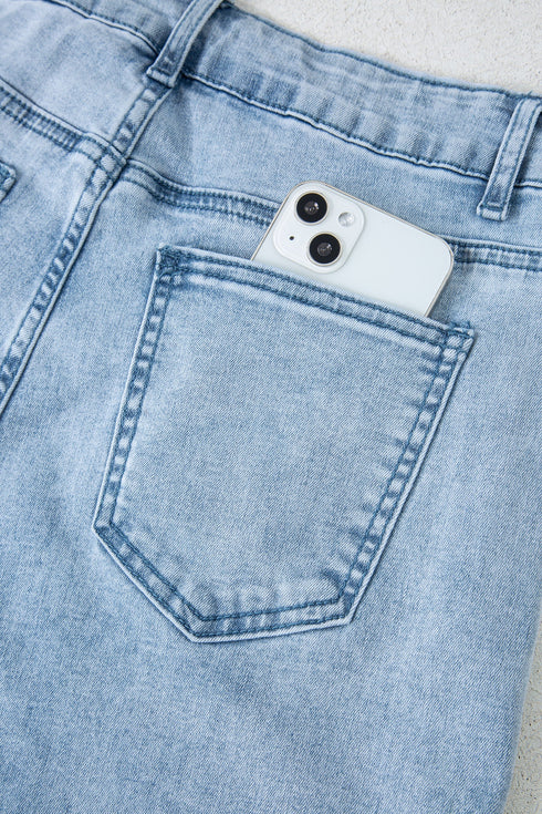 Bow Knot Side Detail Loose Wide Leg Jeans