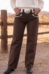 Button Fly Decorative Belt Loops Straight Leg Jeans