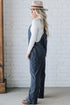 Adjustable Shoulder Straps Button Detail Corduroy Jumpsuit