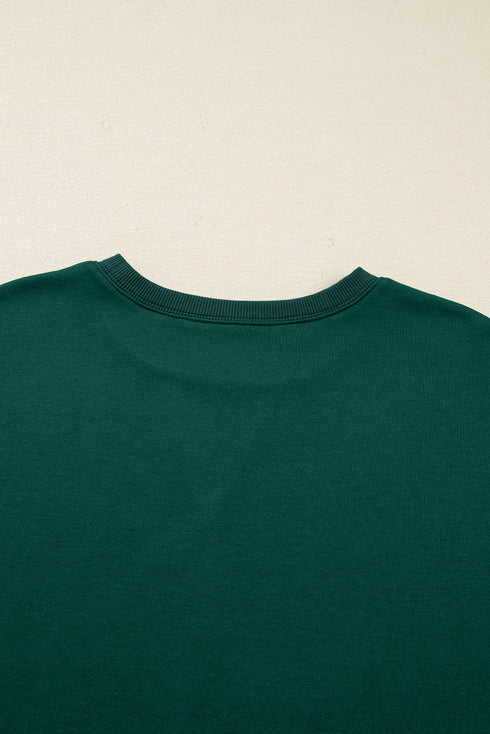 Pearl Embellished Drop Shoulder Pullover Mini Skirt Two Piece Dress