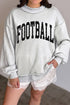 Polka Dot Letter Print Mock Neck Long Sleeve Pullover Sweatshirt