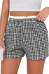 Southern Belle Plaid Print Tailored Edge Trim Shorts