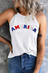 America Chenille Patch Halter Neck Tank