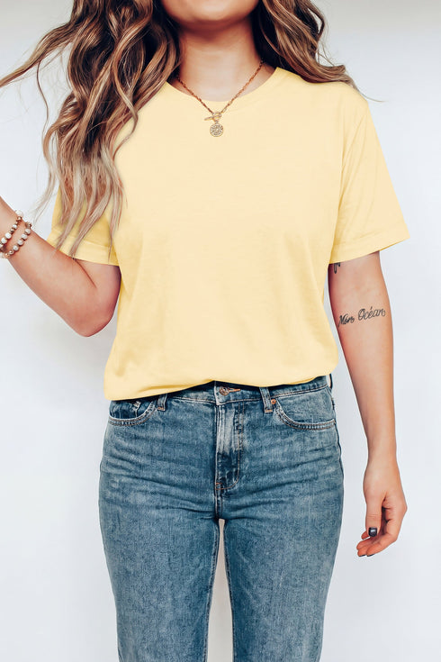 Soft Stretch Blend Crew Neck Short Sleeve Tee