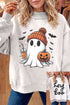 Sequin Pumpkin Face Mock Neck Tunic Sweatshirt