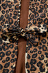 Exclusive All Over Leopard Print Quilted Tie Front Jacket