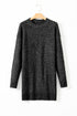 Long Sleeve Cable Knit Crew Neck Sweater Dress