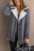 Lapel Collar Button Front Warm Fleece Jacket